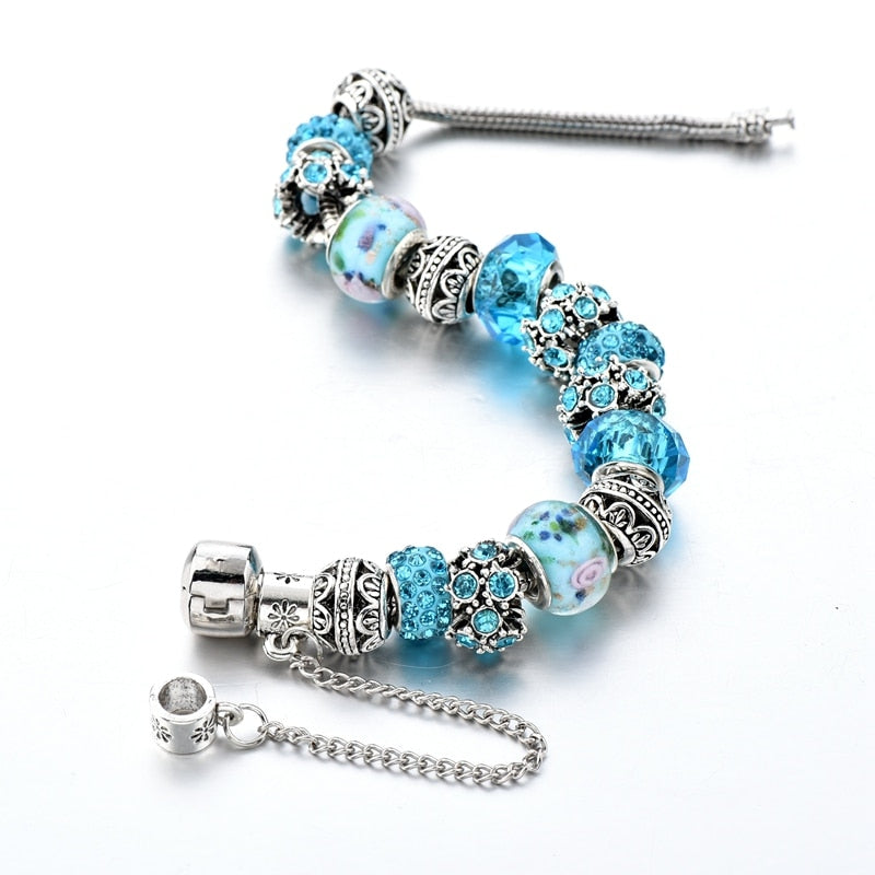 Armband Mit Blauem Kristallcharme