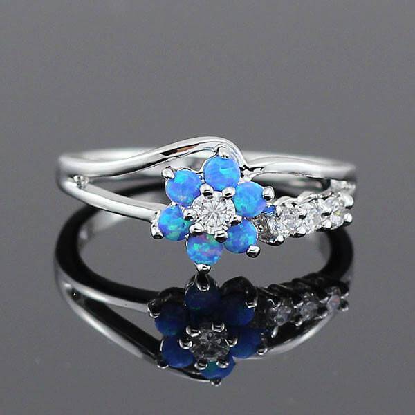 Blume Opal Kristall Ring