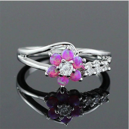 Blume Opal Kristall Ring