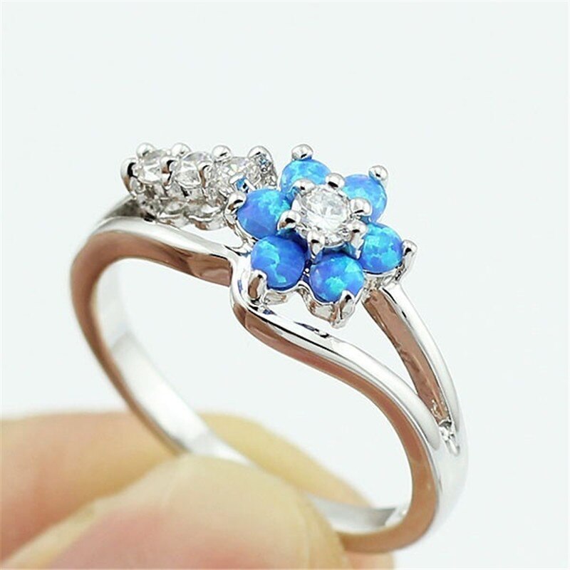 Blume Opal Kristall Ring