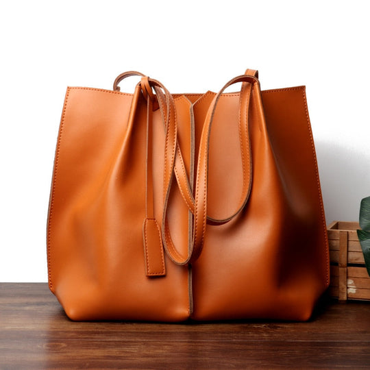 Frauen Leder Tote Tasche