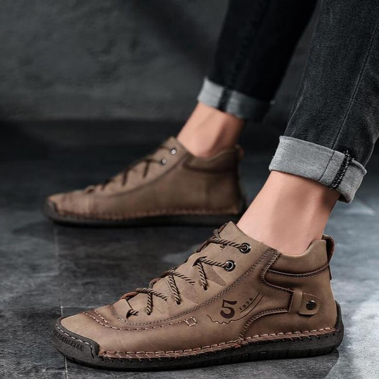 Handgenähte Vintage Lederstiefeletten