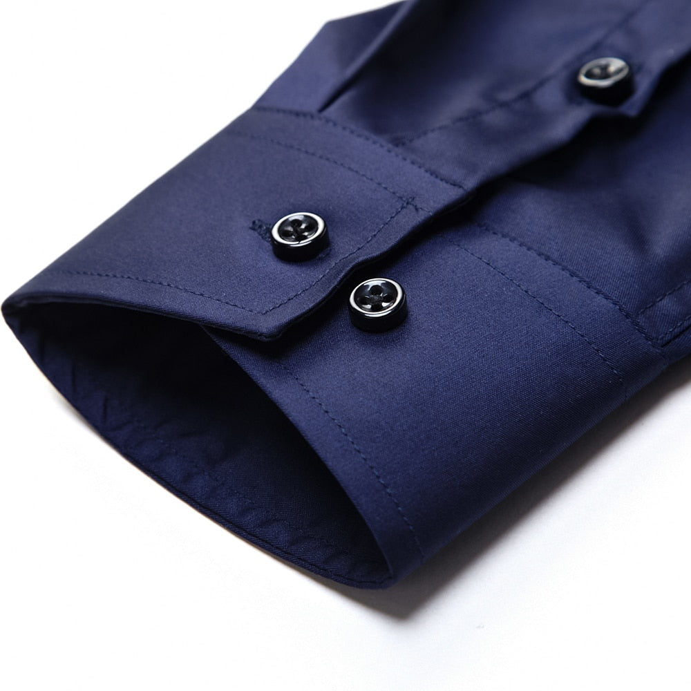 Herren Anti-Winkle Slim Fit Kleid Hemd