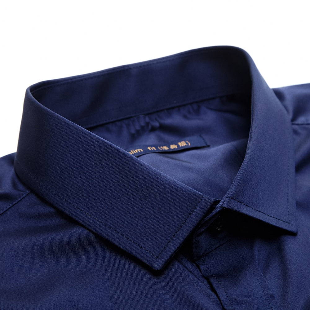 Herren Anti-Winkle Slim Fit Kleid Hemd
