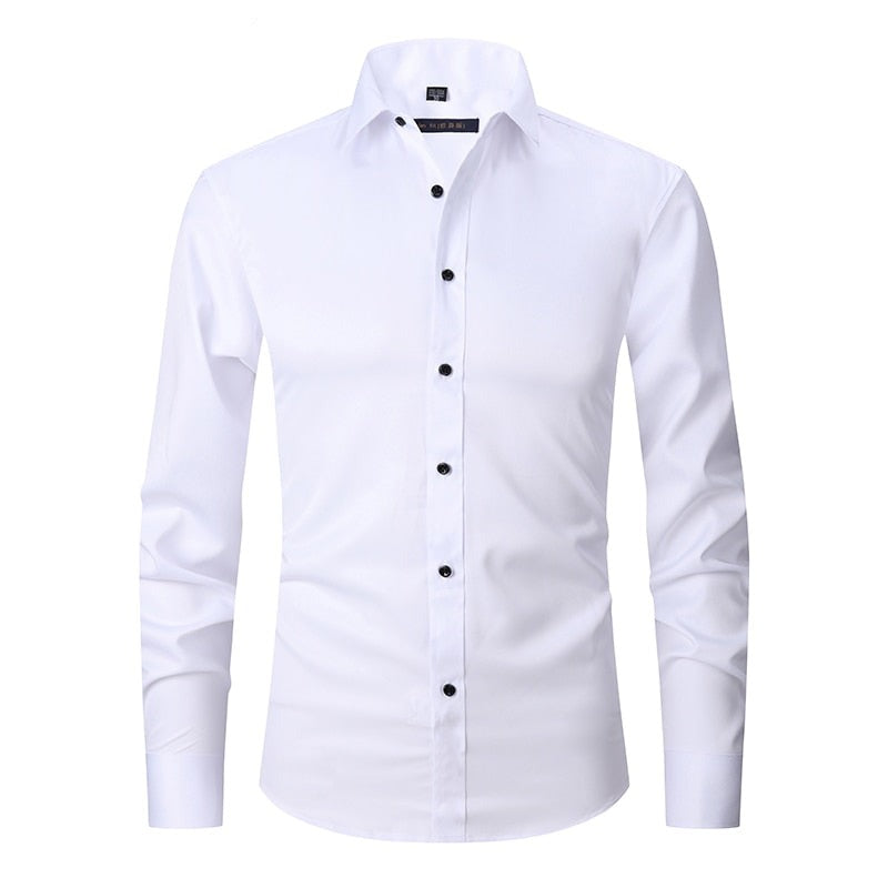 Herren Anti-Winkle Slim Fit Kleid Hemd