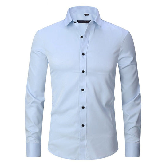 Herren Anti-Winkle Slim Fit Kleid Hemd