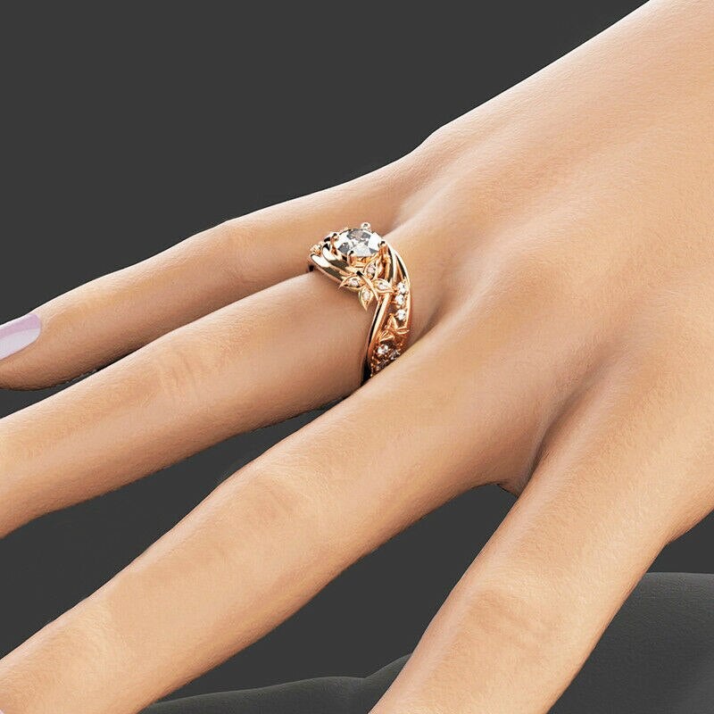 Hohle Strasssteine Schmetterling Blume Ring