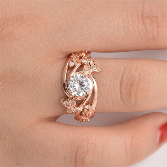 Hohle Strasssteine Schmetterling Blume Ring