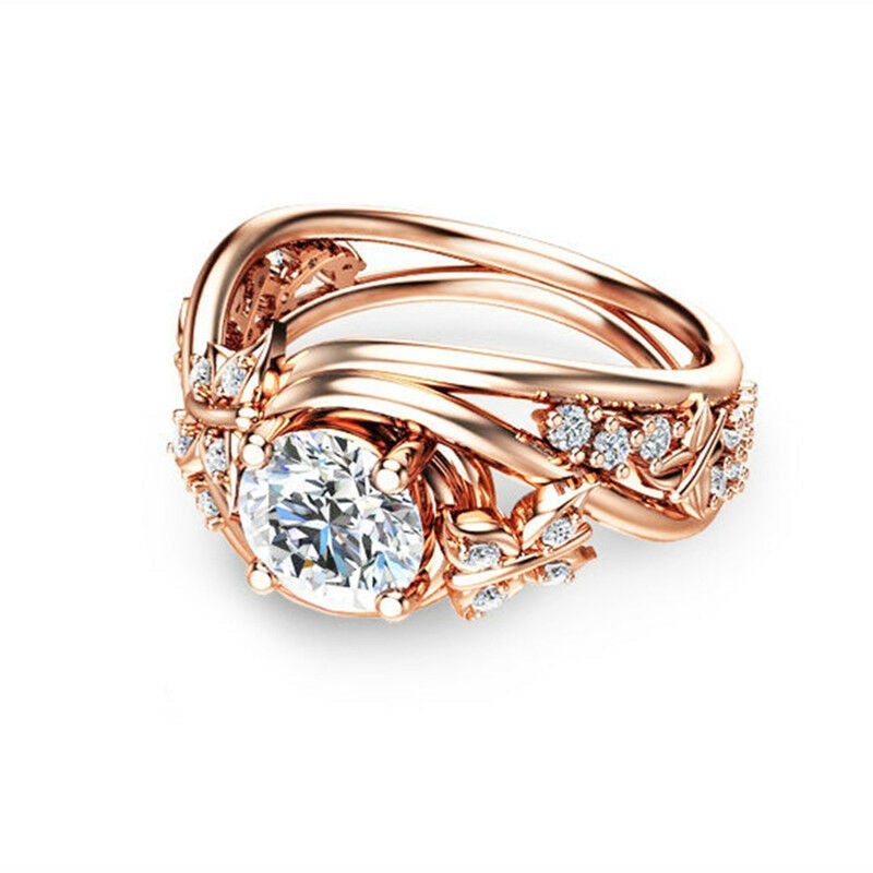 Hohle Strasssteine Schmetterling Blume Ring