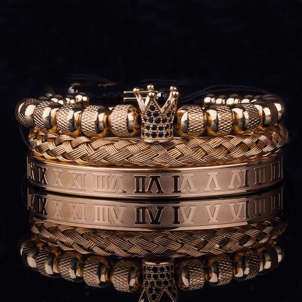 Luxuriöses Kronen-Armband-Set