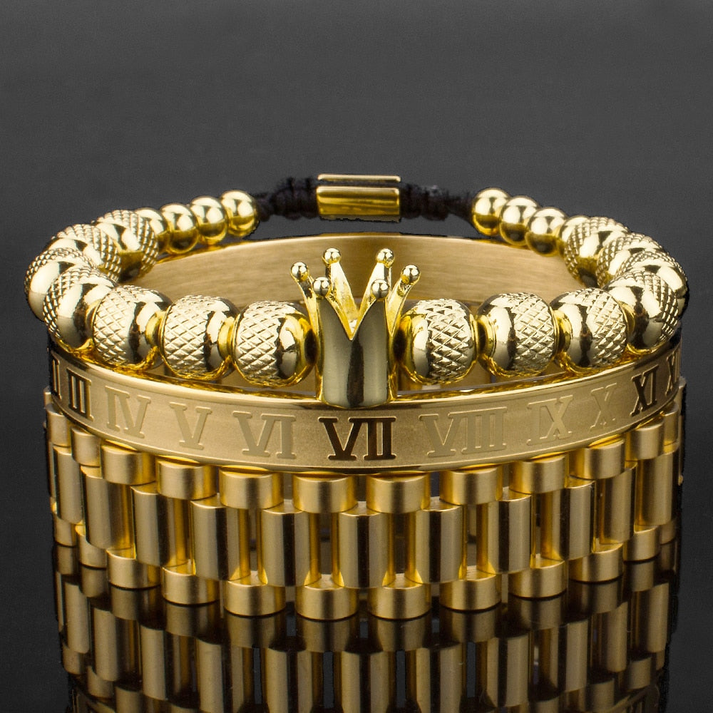 Luxuriöses Kronen-Armband-Set