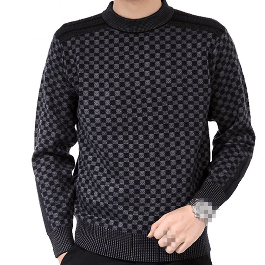 Men'S Knitted Plaid Sweaters