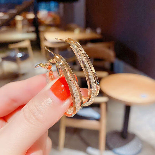 Ovale Glänzende Ohrringe