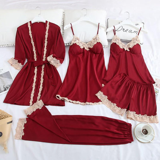Pyjama-Set Aus Weicher Seide