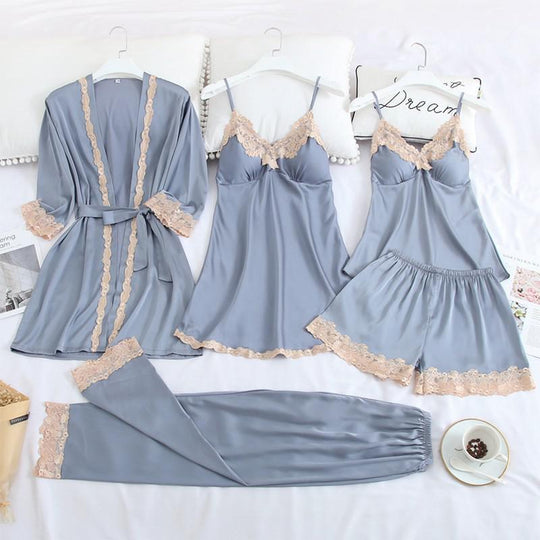 Pyjama-Set Aus Weicher Seide