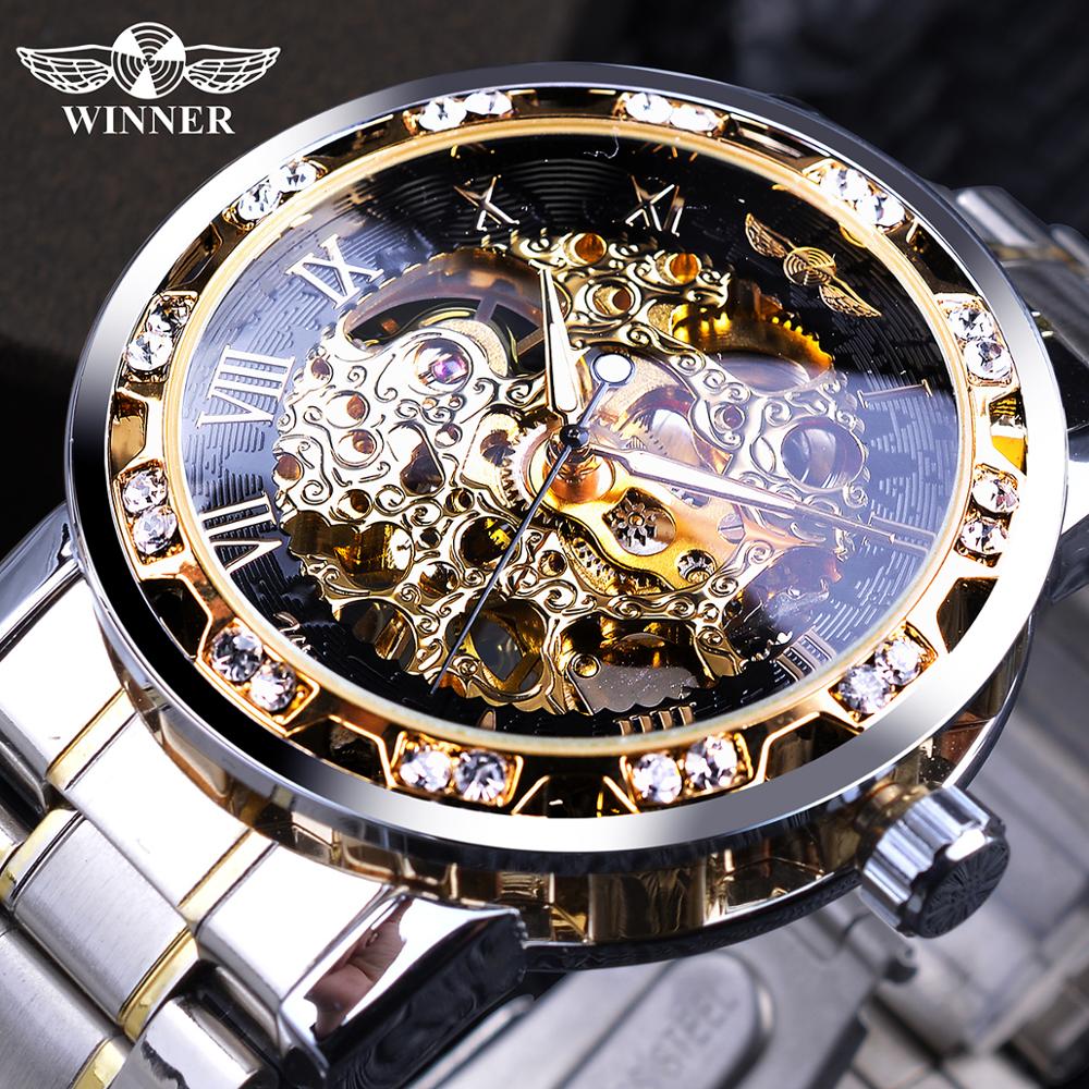 Retro-Leucht-Skelett Mechanische Uhr