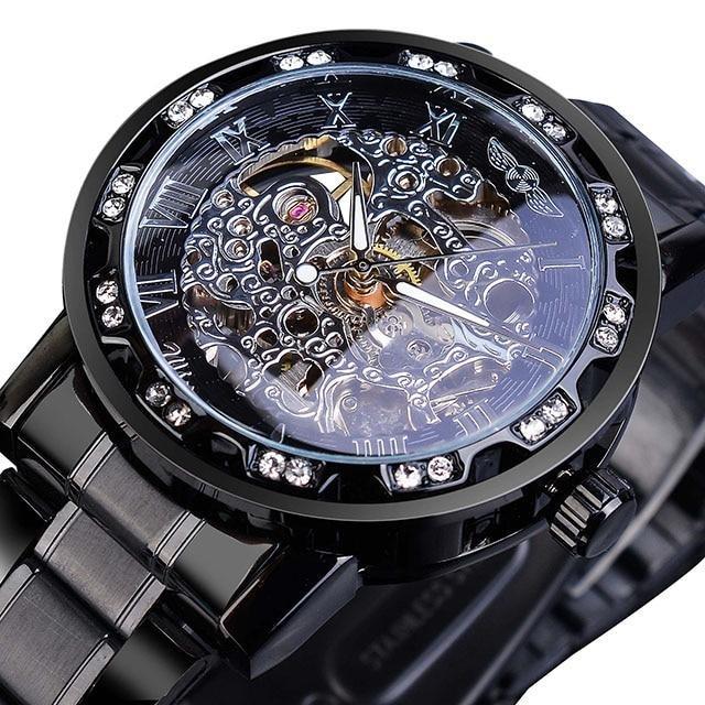 Retro-Leucht-Skelett Mechanische Uhr