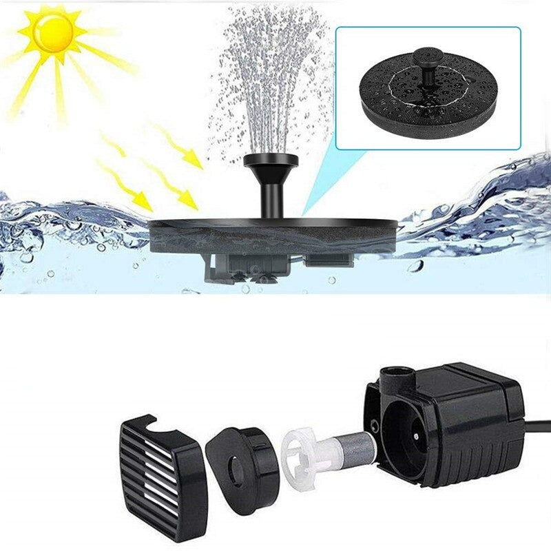 Solarbetriebener Schwimmerbrunnen
