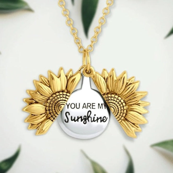 Sonnenblume Medaillon Halskette