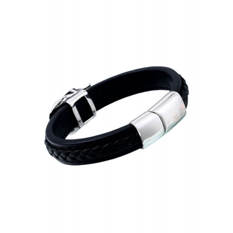 Stahl-Punk-Totenkopf-Lederarmband