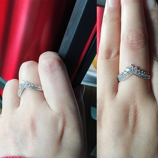 V Form Sterling Silber Ring