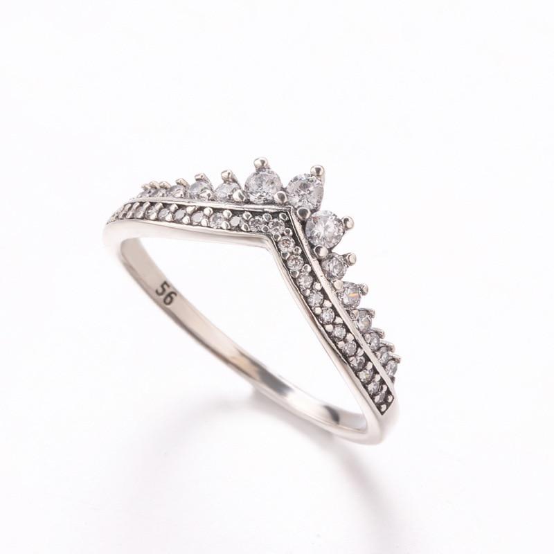 V Form Sterling Silber Ring