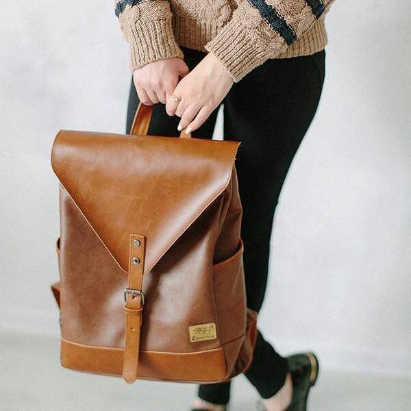 Vintage Kunstleder-Rucksack