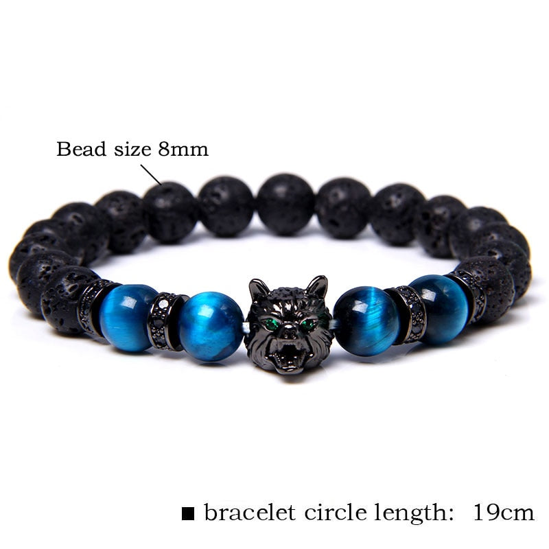 Wolf Tigerauge Perlenarmband